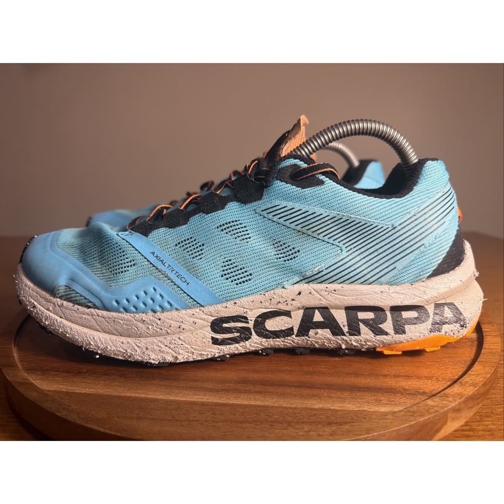 Scarpa Spin Planet Mens Trail Running Shoes Teal Blue Sneaker 9.5